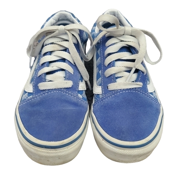 VANS Old Skool Checkerboard Blue/White Sneakers Sz 3 - Picture 1 of 8
